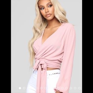 Wrap around blouse mauve color